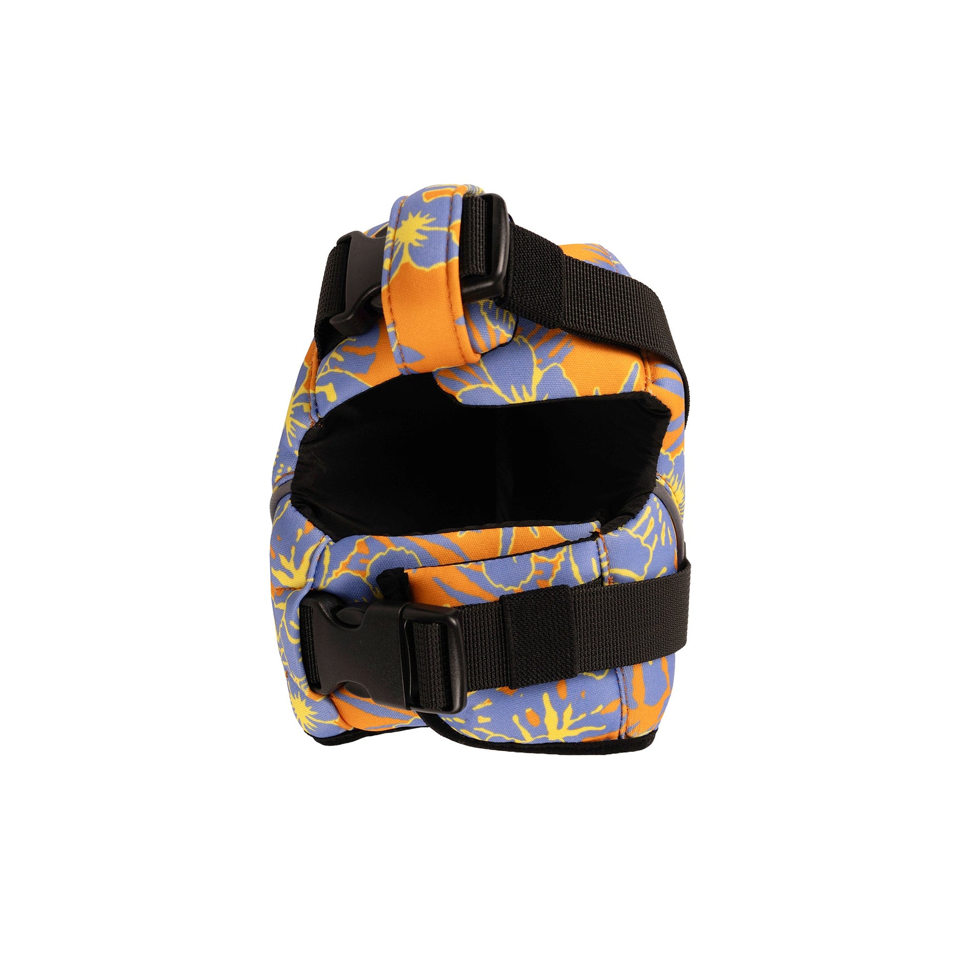 Floral Neoprene Pet Life Jacket - Floral Orange