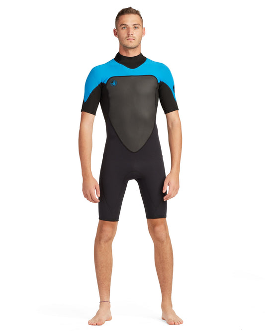 Phoenix 2mm Men's Back-Zip S/S Springsuit - Blue