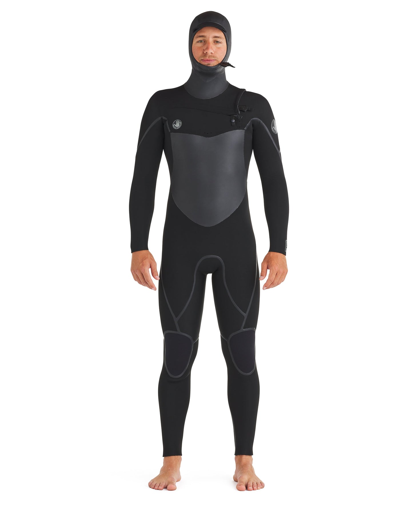 Phoenix 5.5/4.5mm Men's Chest-Zip Hooded Fullsuit - Black