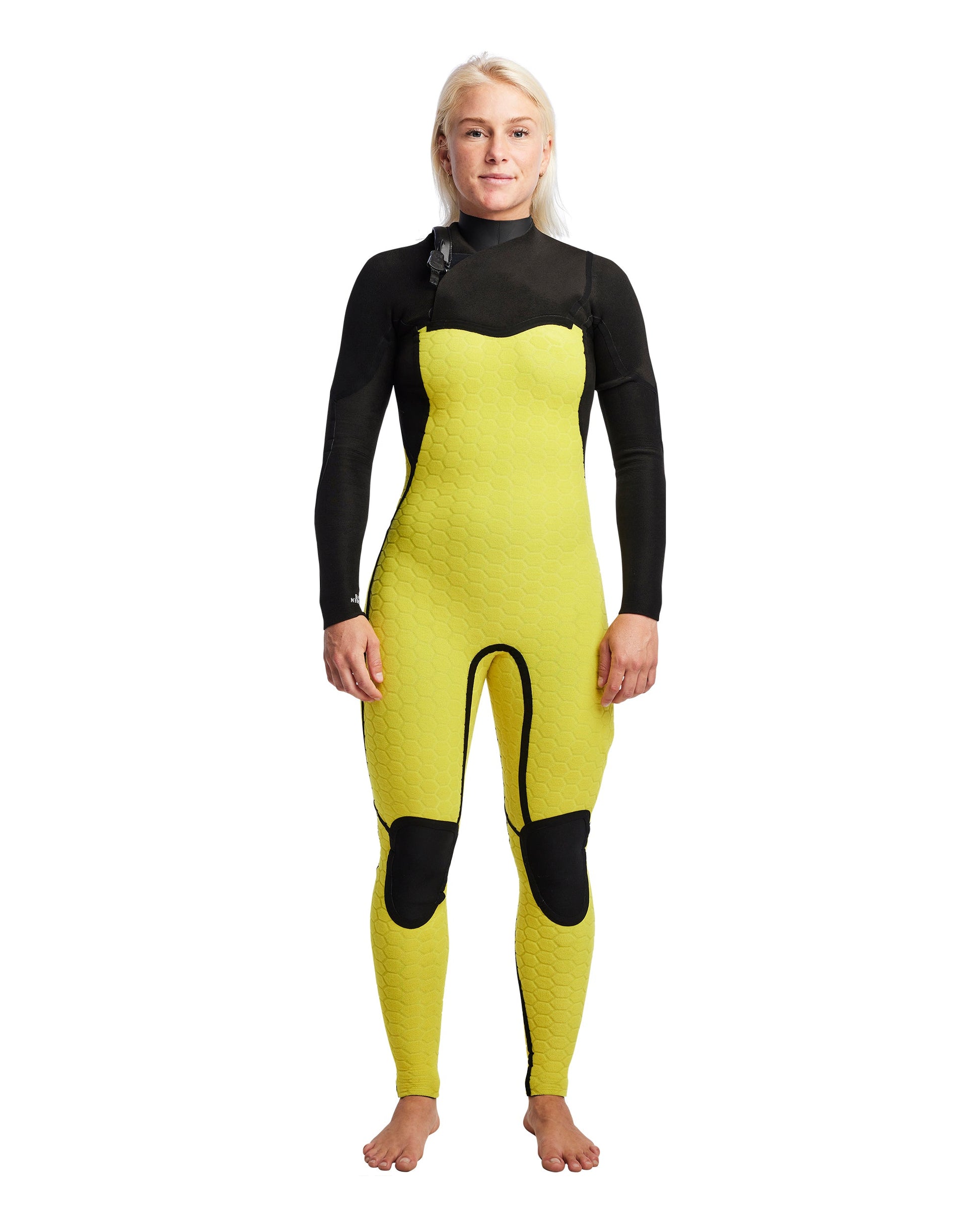 Women's Gold Cell 3/2mm Chest Zip Fullsuit - Black