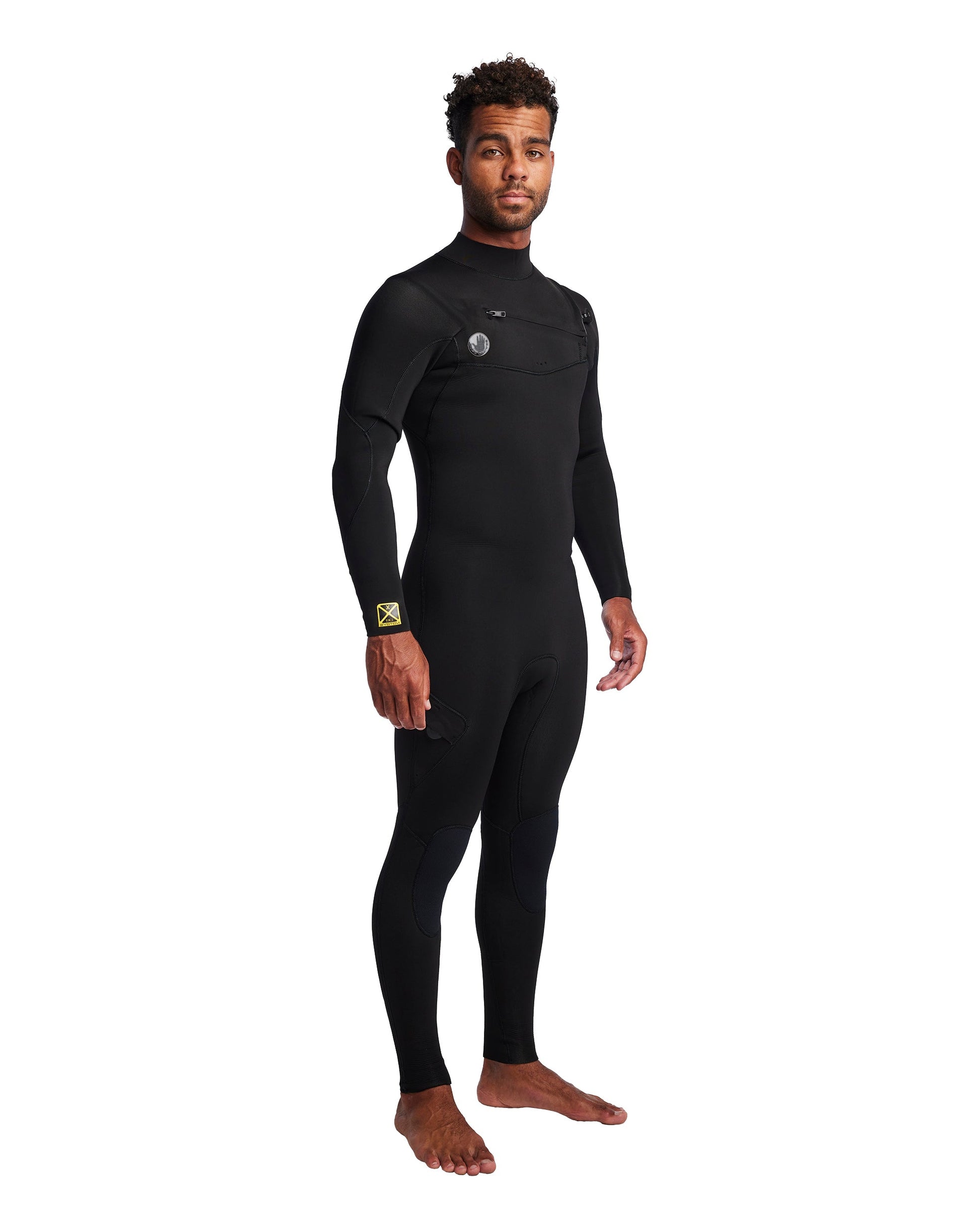 Men's Gold Cell 4/3mm Slant Zip Fullsuit - Black