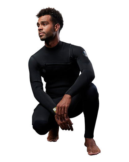 Men's Gold Cell 4/3mm Slant Zip Fullsuit - Black