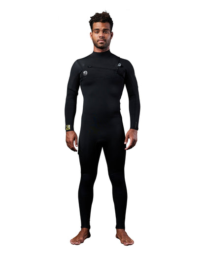 Men's Gold Cell 4/3mm Slant Zip Fullsuit - Black