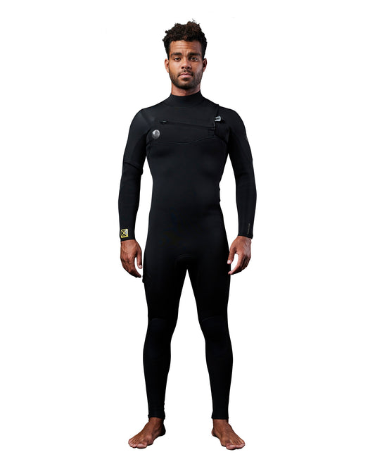 Men's Gold Cell 4/3mm Slant Zip Fullsuit - Black