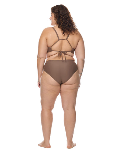 Smoothies Drew Plus Size Swim Top - Latte