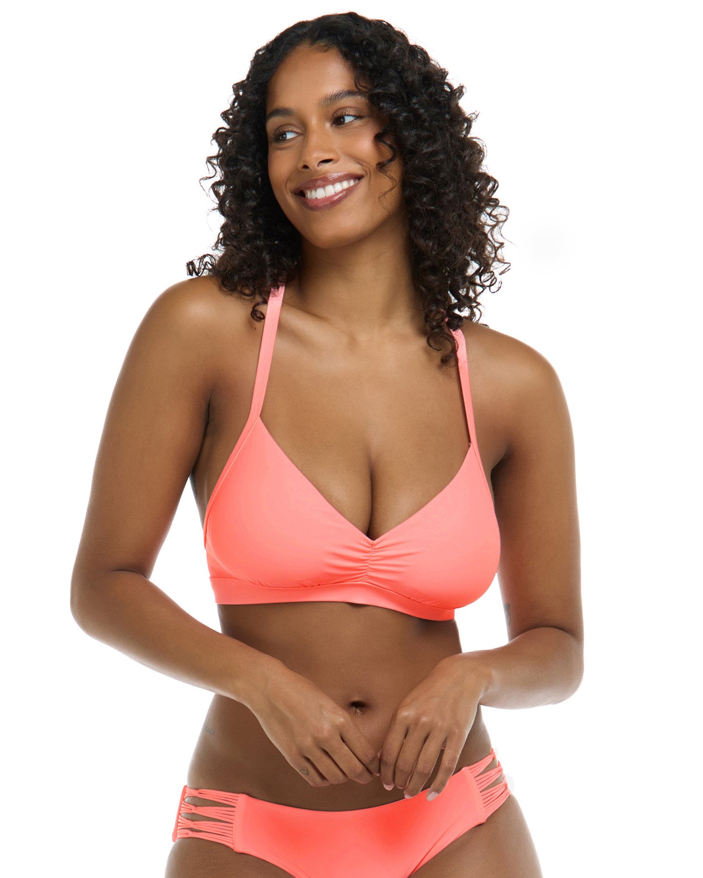 Smoothies Drew D-F Cup Swim Top - Coral