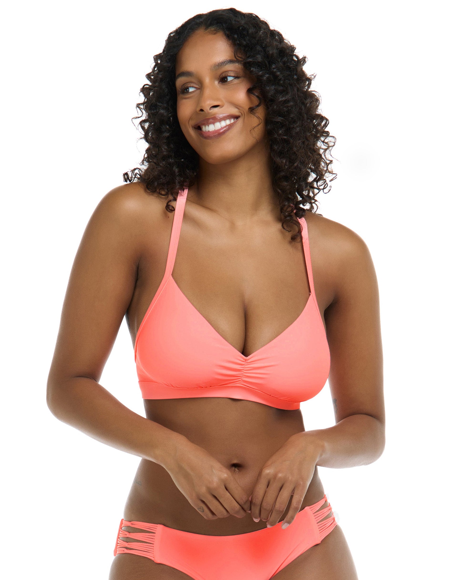 Smoothies Drew D-F Cup Swim Top - Coral
