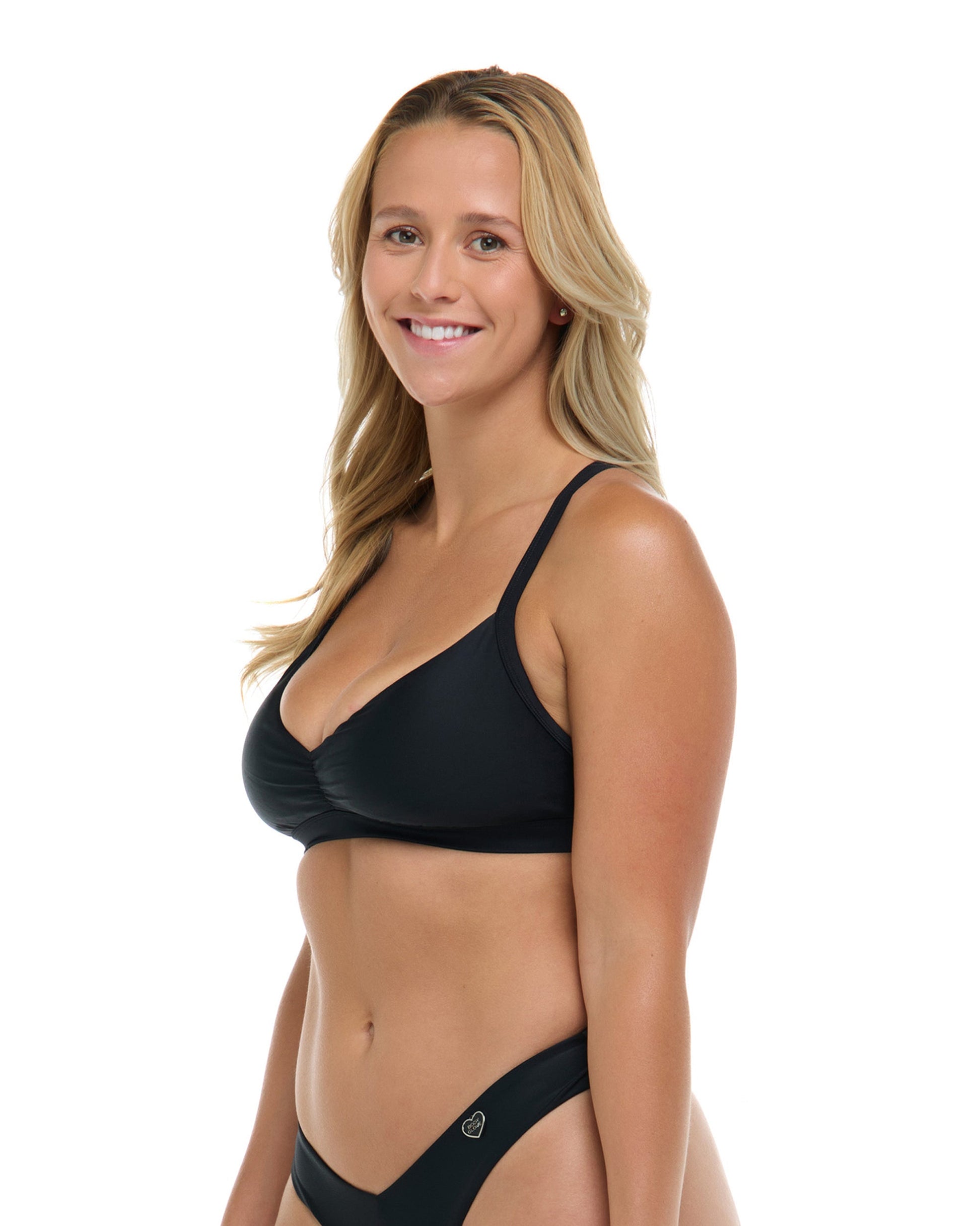 Smoothies Drew D-F Cup Swim Top - Black