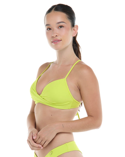 Smoothies Kerry Fixed Triangle Bikini Top - Key Lime