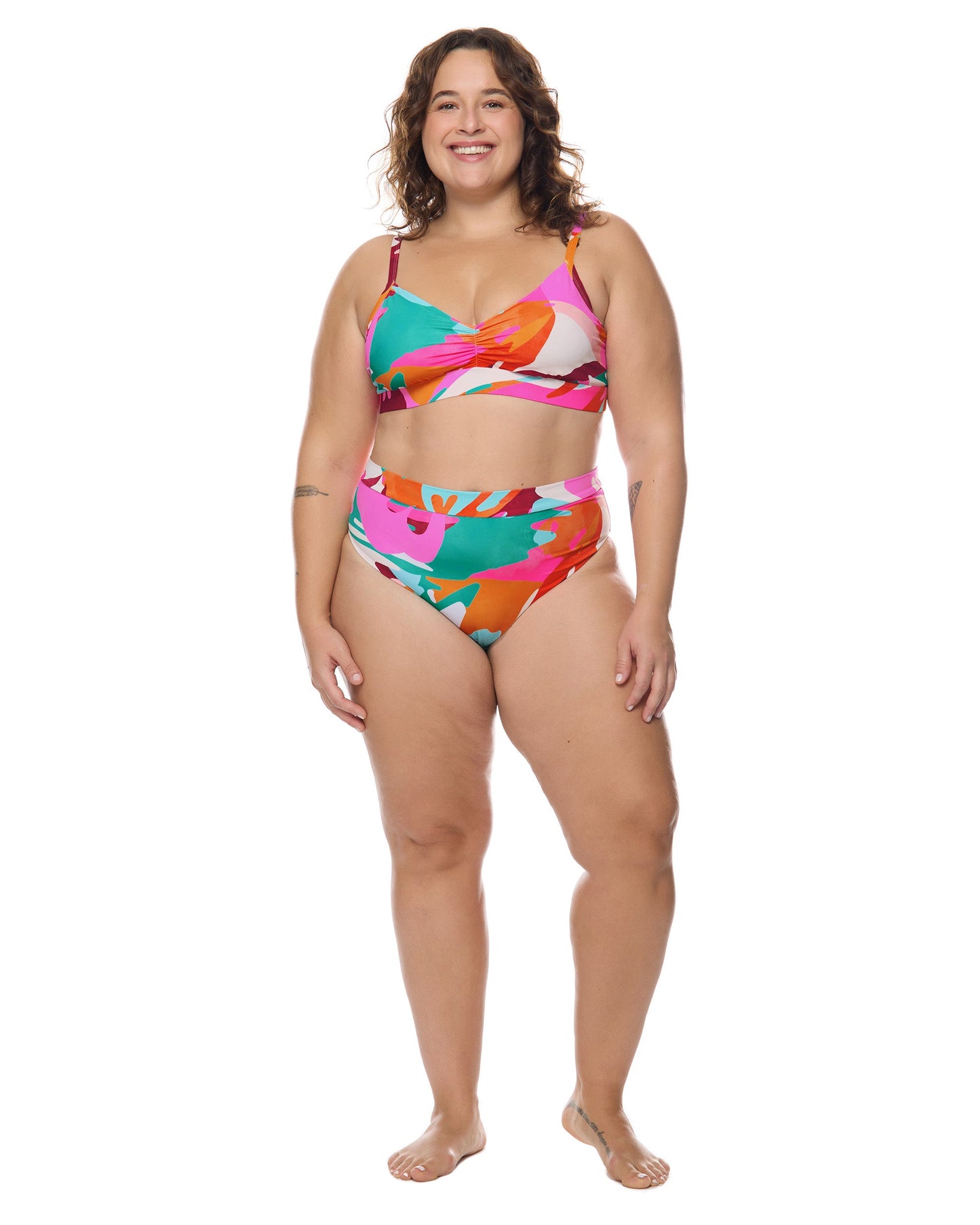 Hype Drew Plus Size Swim Top - Multi / Hype