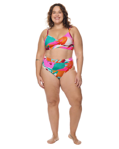 Hype Drew Plus Size Swim Top - Multi / Hype