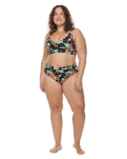 Hamoa Ruth Plus Size Fixed Triangle Swim Top - Black