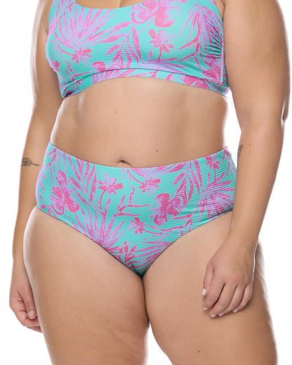 Azores High Tide Plus Size Swim Bottom - Sea Mist