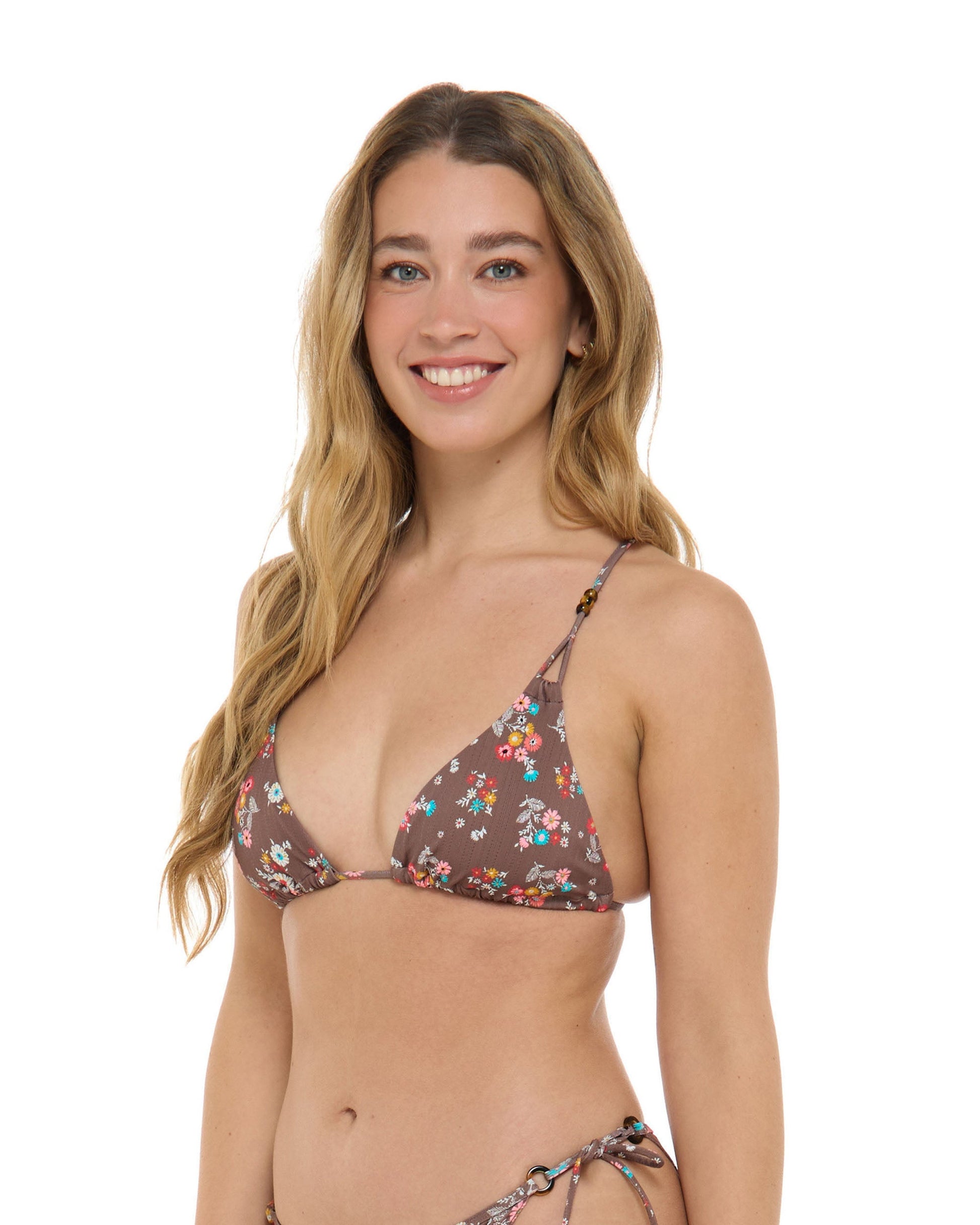 Belle Ashlyn Triangle Slider Bikini Top - Latte