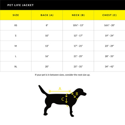 Ripstop Pet Life Jacket - Yellow / Blue