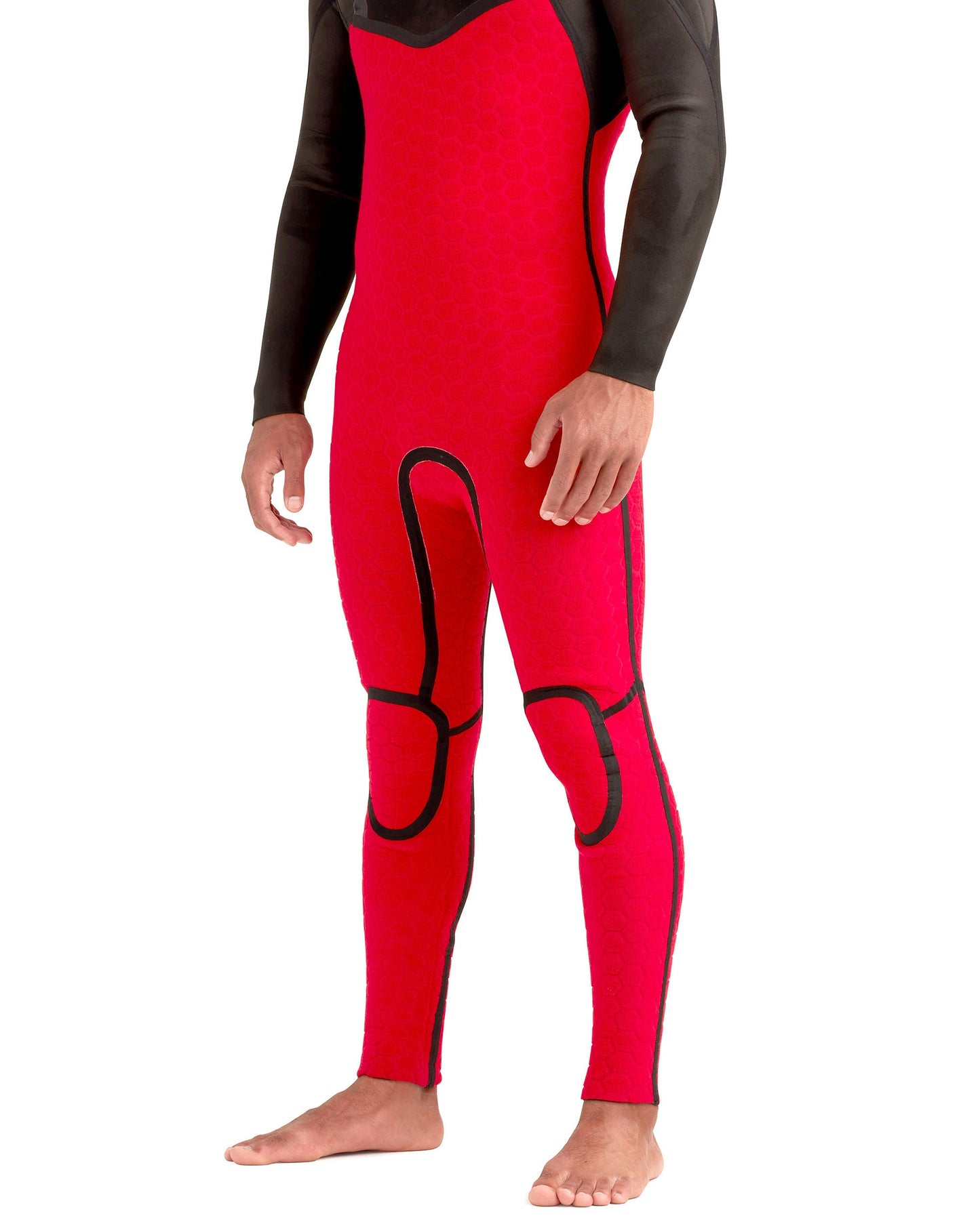 Red Cell 5/4/3mm Men's Chest-Zip Hooded Fullsuit - Black