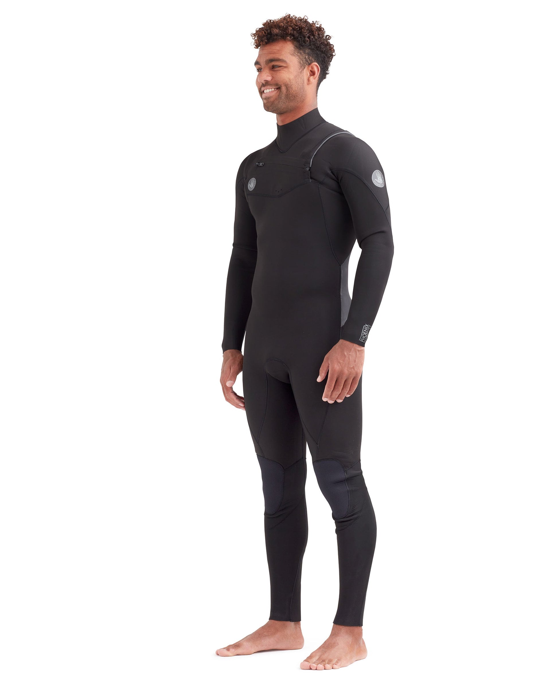 Phoenix 4/3mm Men's Chest-Zip Fullsuit - Black