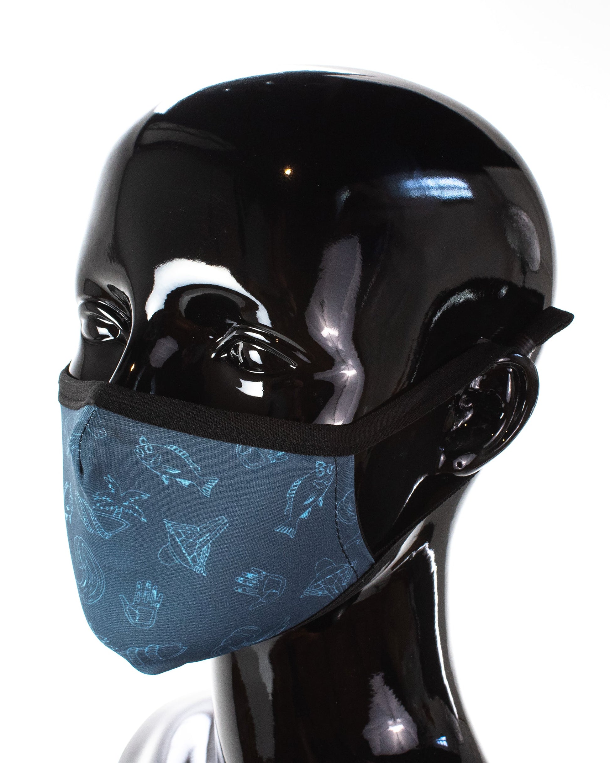 Kids' 3-Piece Face Mask Set - Blue, Pink, Blue Print