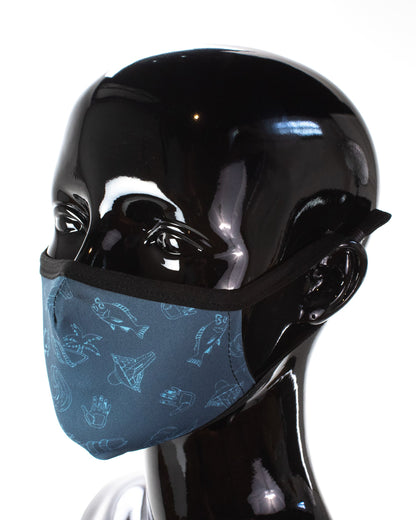 Kids' 3-Piece Face Mask Set - Blue, Pink, Blue Print