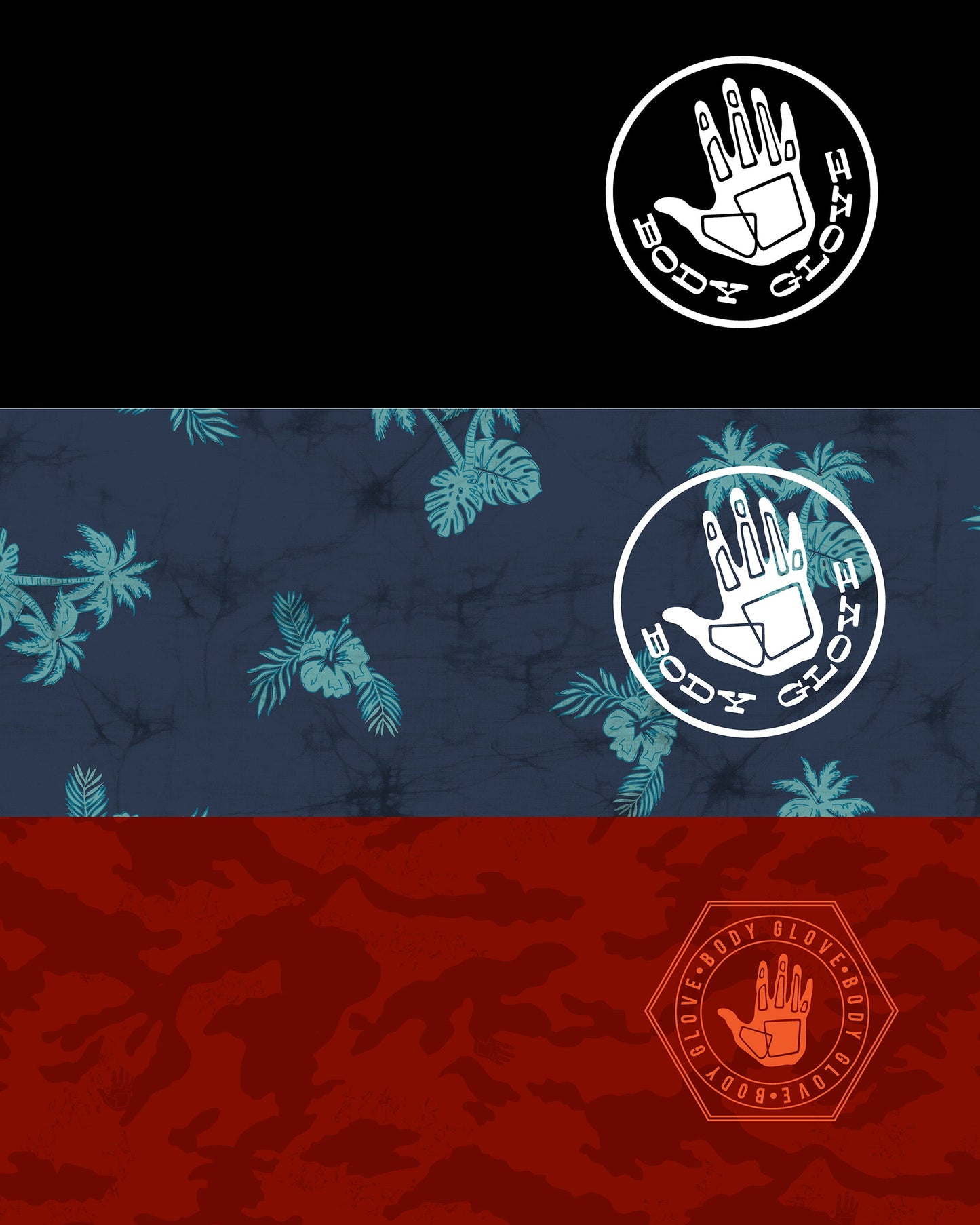 Men's 3-Piece Face Mask Set - Palm, Solid with Logo, Camo